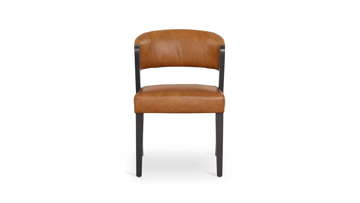 Asher Upholstered Faux Leather Dining Chair with Black Wooden Frame