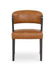 Asher Upholstered Faux Leather Dining Chair with Black Wooden Frame
