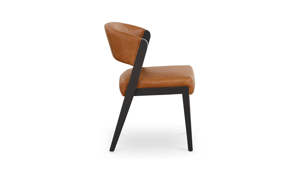 Asher Upholstered Faux Leather Dining Chair with Black Wooden Frame