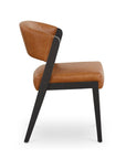 Asher Upholstered Faux Leather Dining Chair with Black Wooden Frame