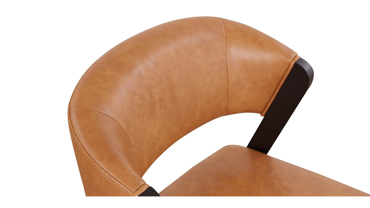 Asher Upholstered Faux Leather Dining Chair with Black Wooden Frame