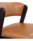 Asher Upholstered Faux Leather Dining Chair with Black Wooden Frame