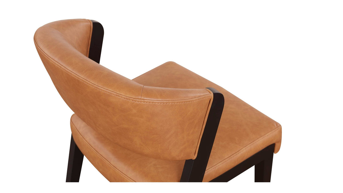 Asher Upholstered Faux Leather Dining Chair with Black Wooden Frame