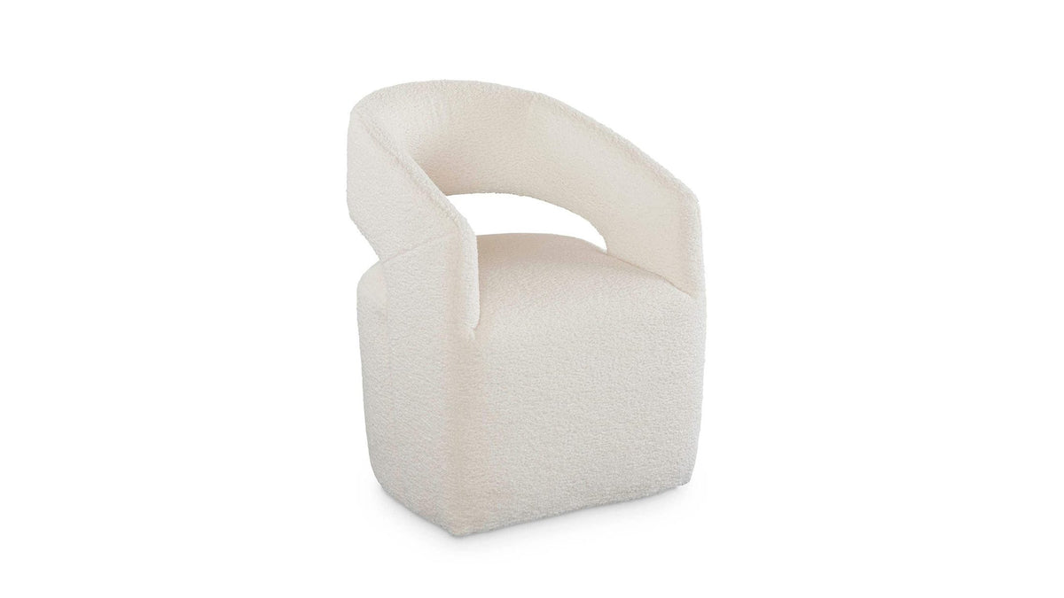 Aries Upholstered Dining Chair with Casters