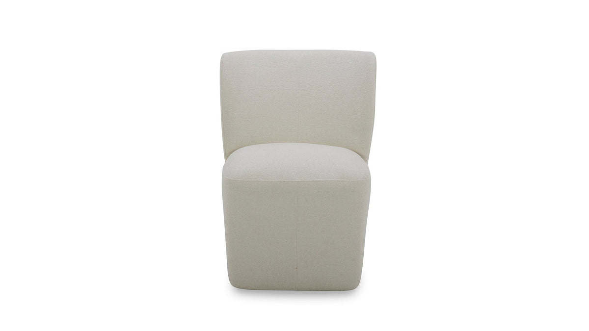 Reed Upholstered Dining Chair with Casters