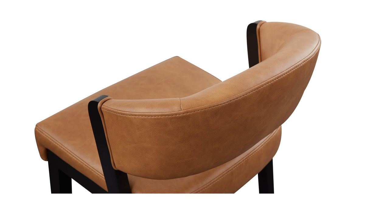 Asher Upholstered Faux Leather Counter Stool with Black Wooden Frame