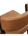 Asher Upholstered Faux Leather Counter Stool with Black Wooden Frame