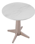 Horizons - End Table - White Oak / White Marble