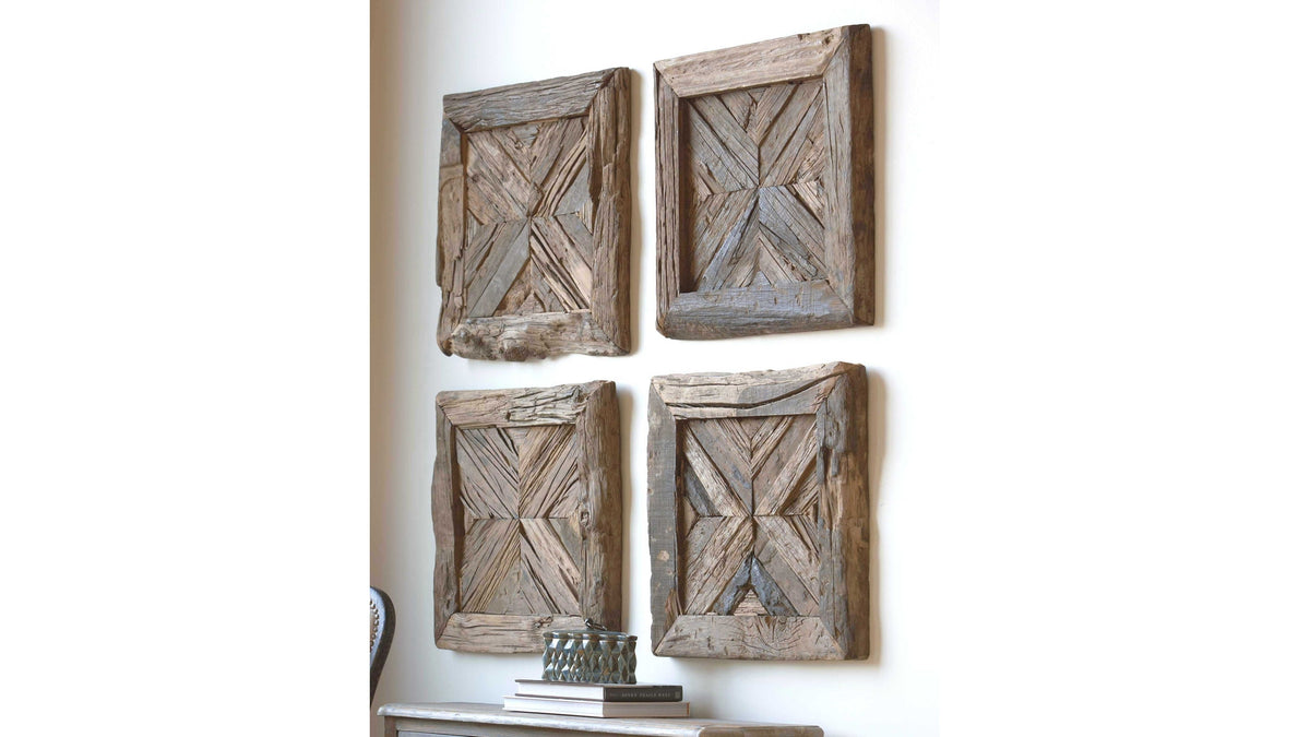 Rennick - Reclaimed Wood Wall Art - Light Brown
