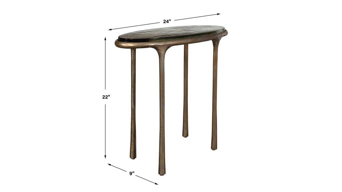 Ata - Oval Accent Table - Brass