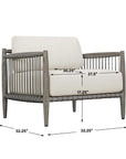 Borneo - Outdoor Lounge Chair - White / Dark Gray