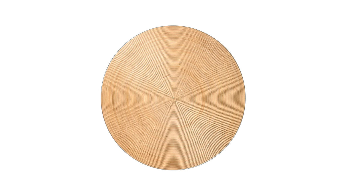 Catalina Woven Round Dining Table with Glass Top