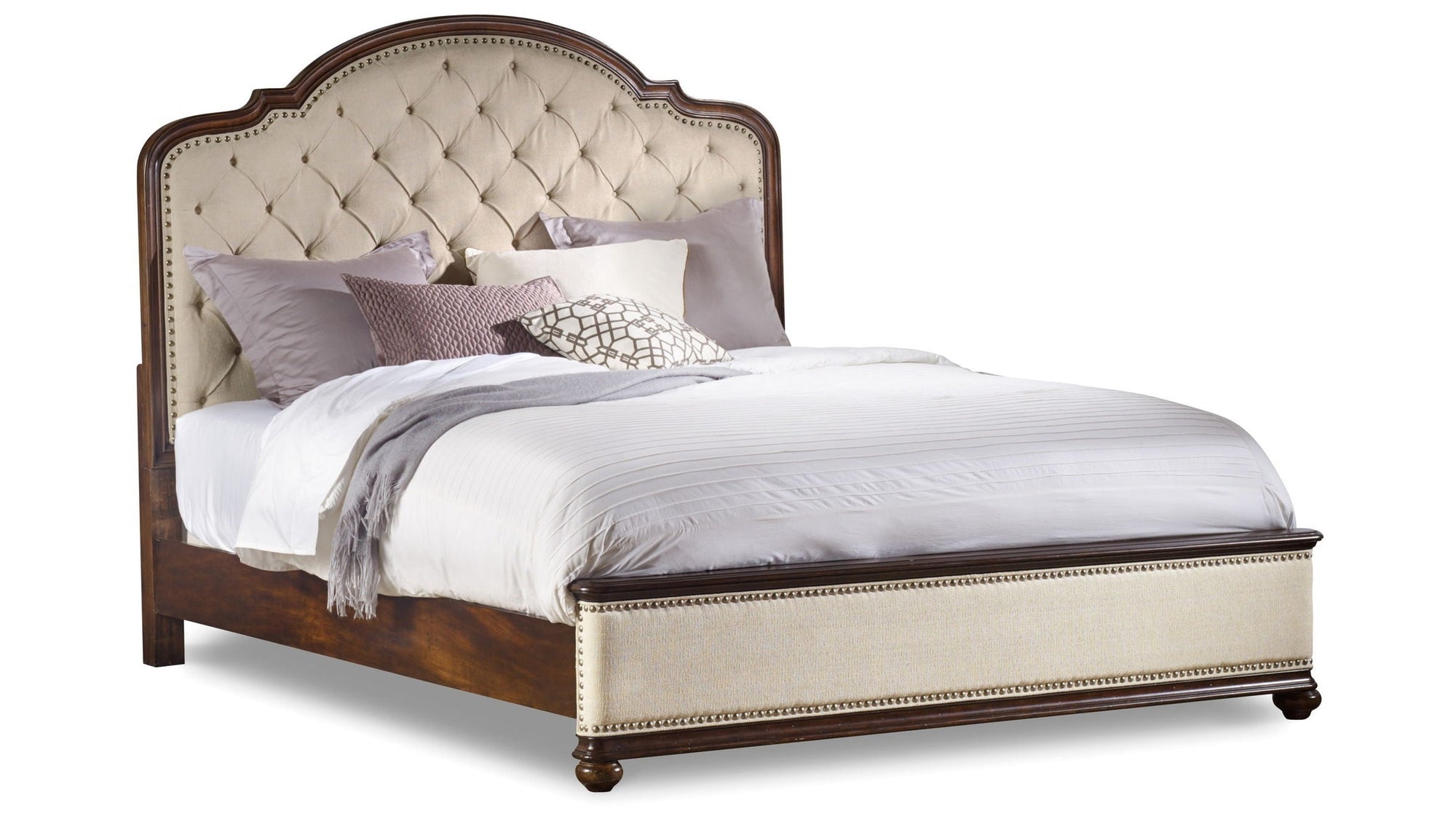 Leesburg - Upholstered Bed With Wood Rails