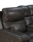 Leon - Power Console Loveseat Recliner With Power Headrest, Power Lumbar, Heat And Massage - Smokey Gray