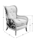 Chalina - High Back Armchair - White