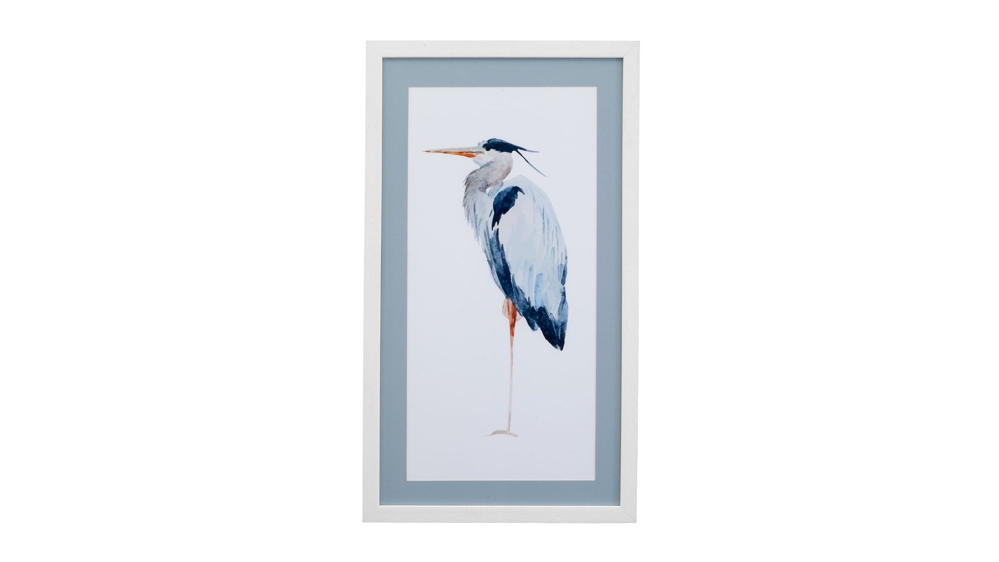 Heron III Framed Print - White