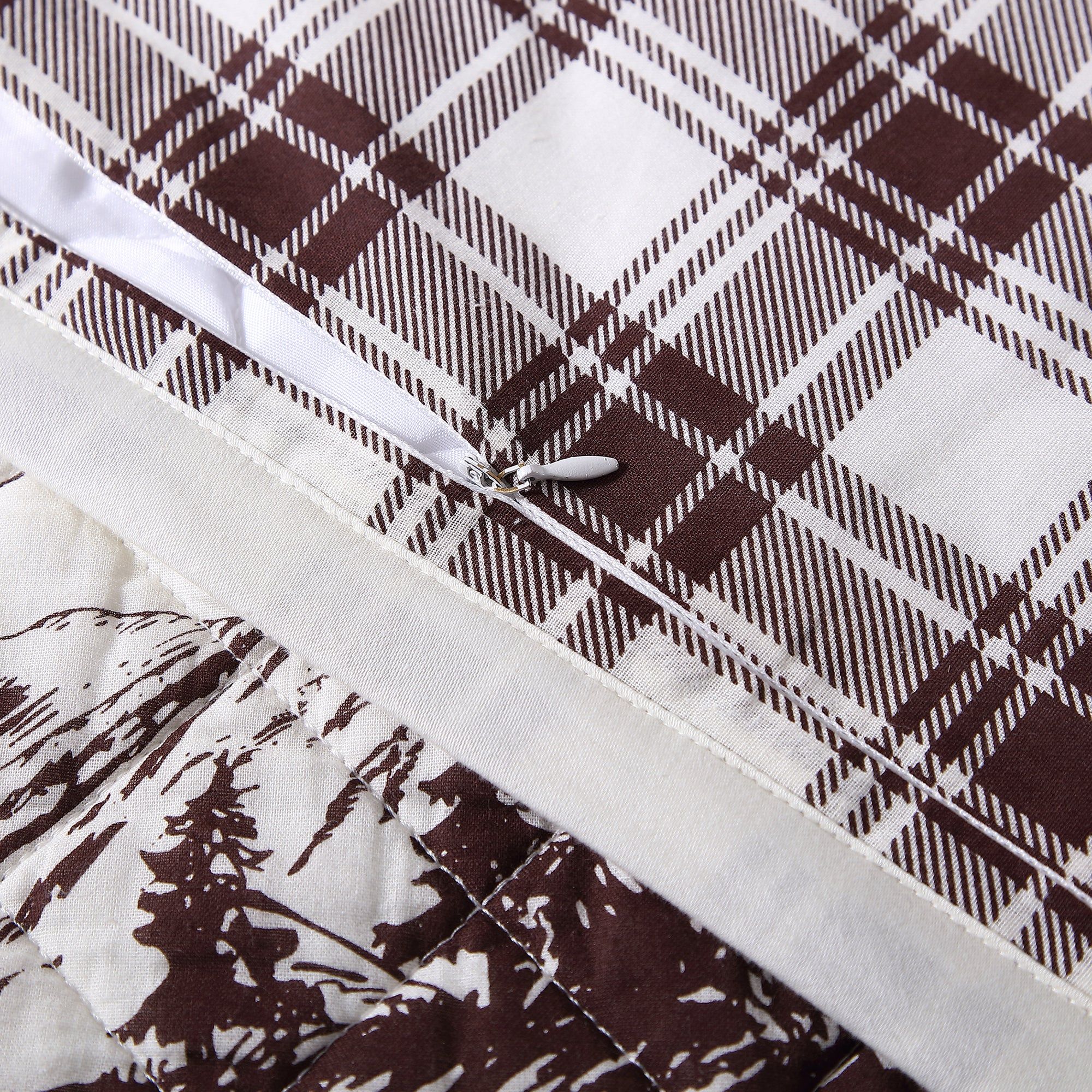 White Pine - Full/Queen Reversible Quilt Set (Set of 3) - White