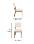 Millwork - Dining Chair Set of 2 - White / Light Brown