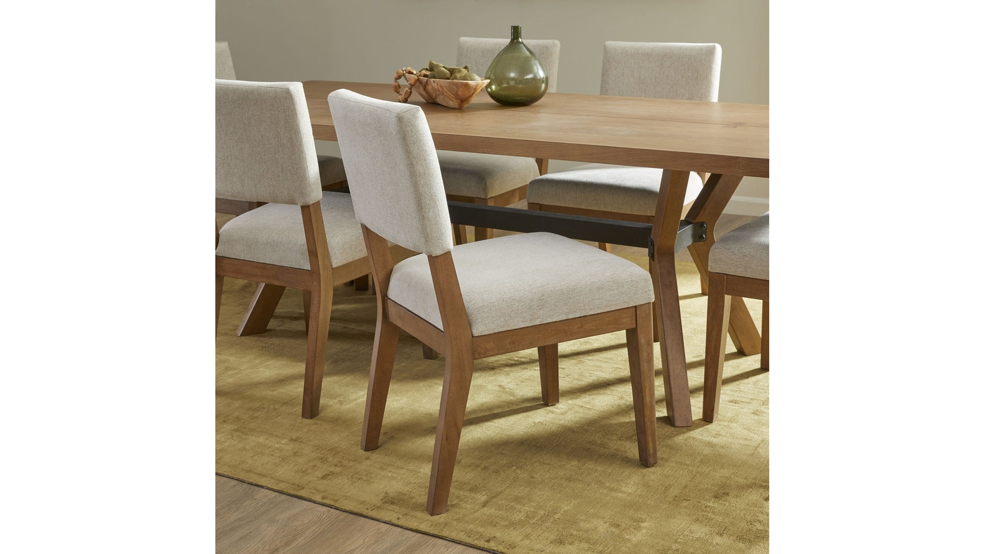 Millwork - Dining Chair Set of 2 - White / Light Brown