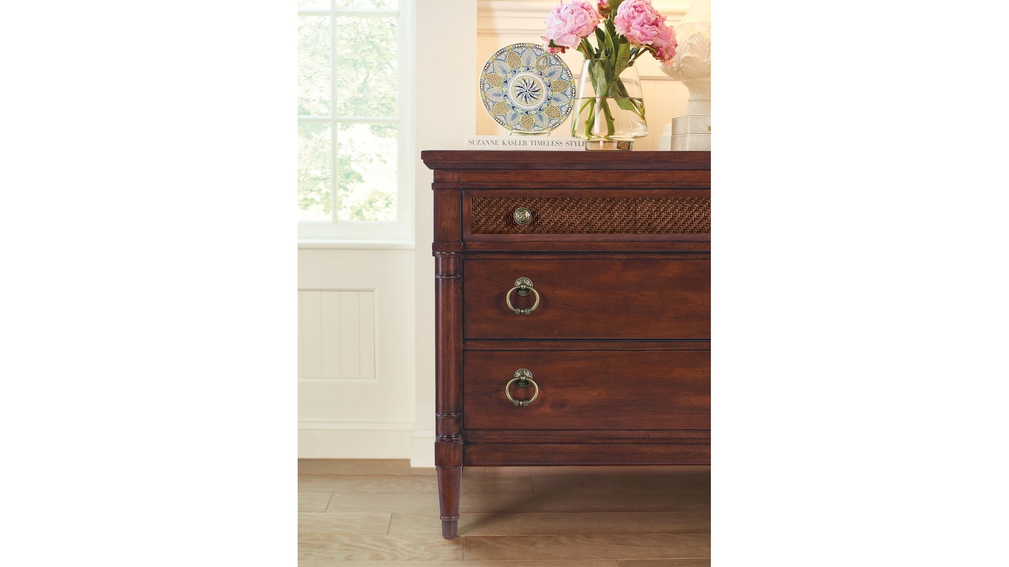 Charleston - Three-Drawer Metal Nightstand - Dark Brown