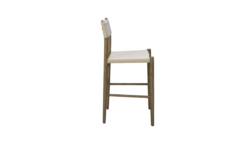 Prescott - Linen Counter Stool - Beige / Light Brown