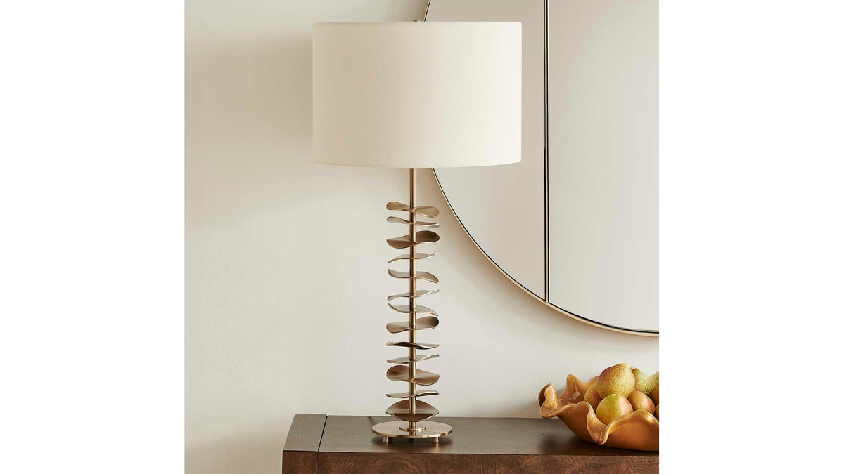 Akoa - Metal Disc Table Lamp - Brass,Gold
