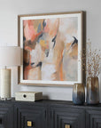 Uphill - Framed Abstract Print - Light Brown