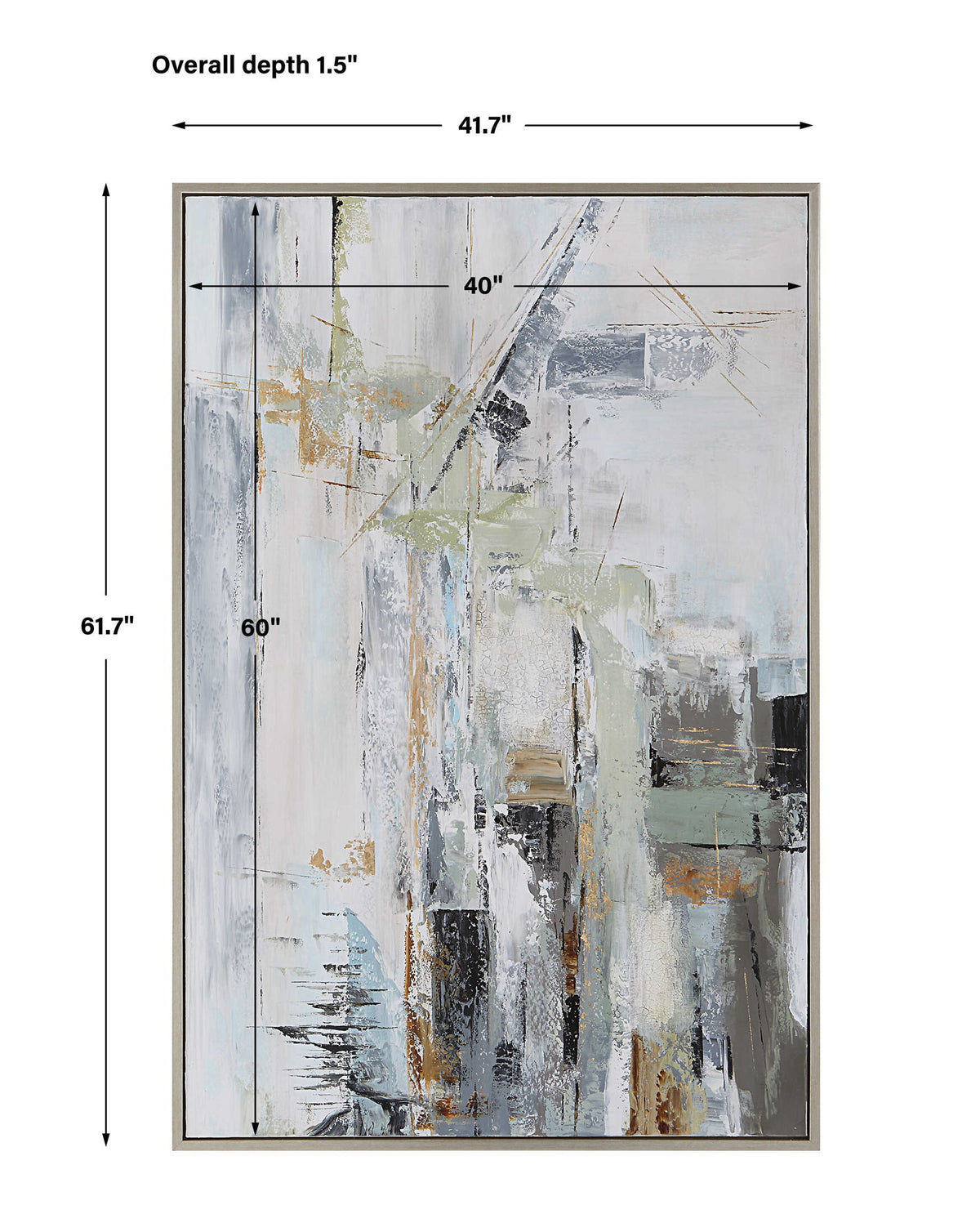 Natural Springs - Hand Painted Canvas Art - Light Gray