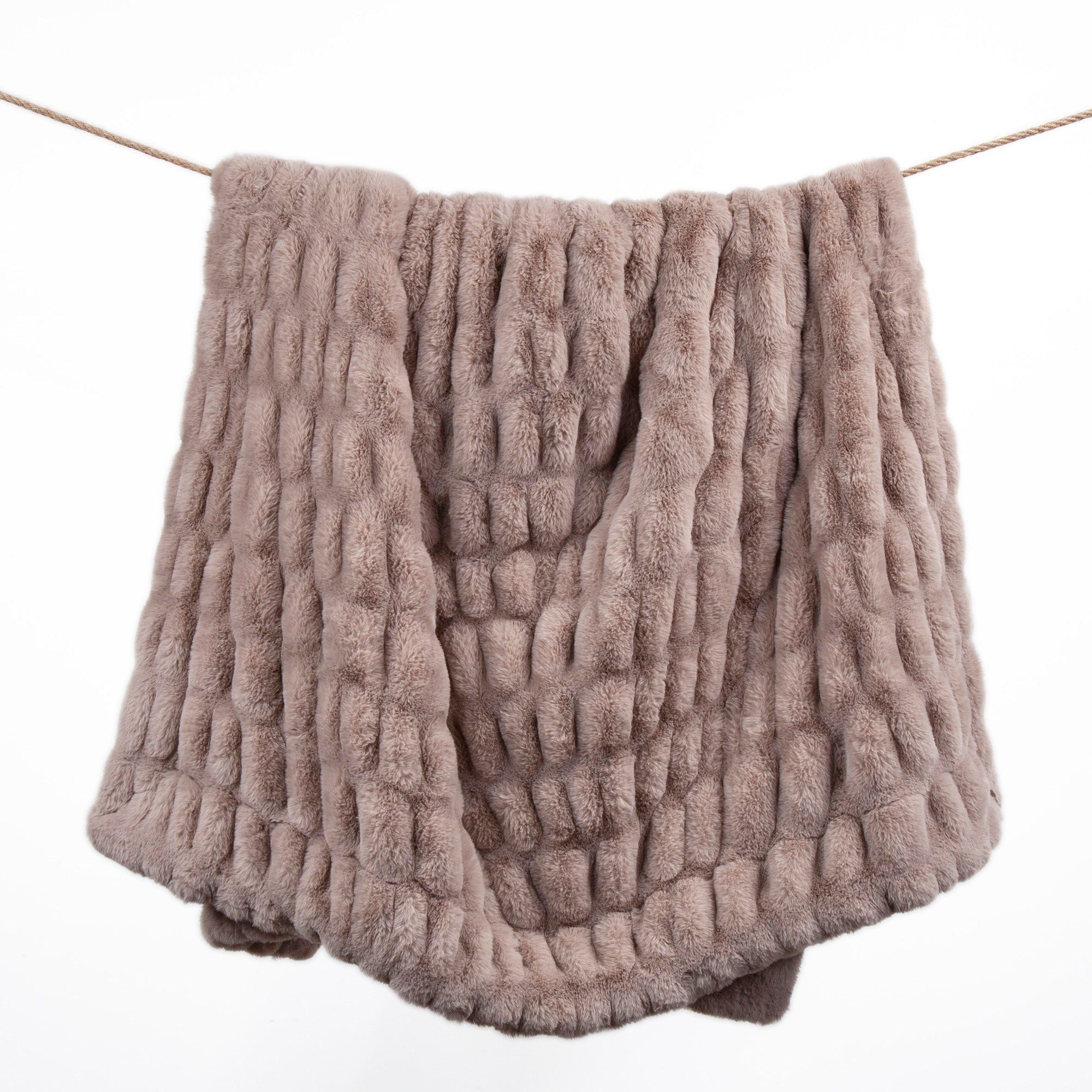 Ruched Rabbit - Double-Sided Throw - Blush