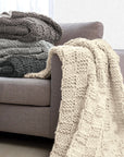 Chess Knit - Throw - Slate