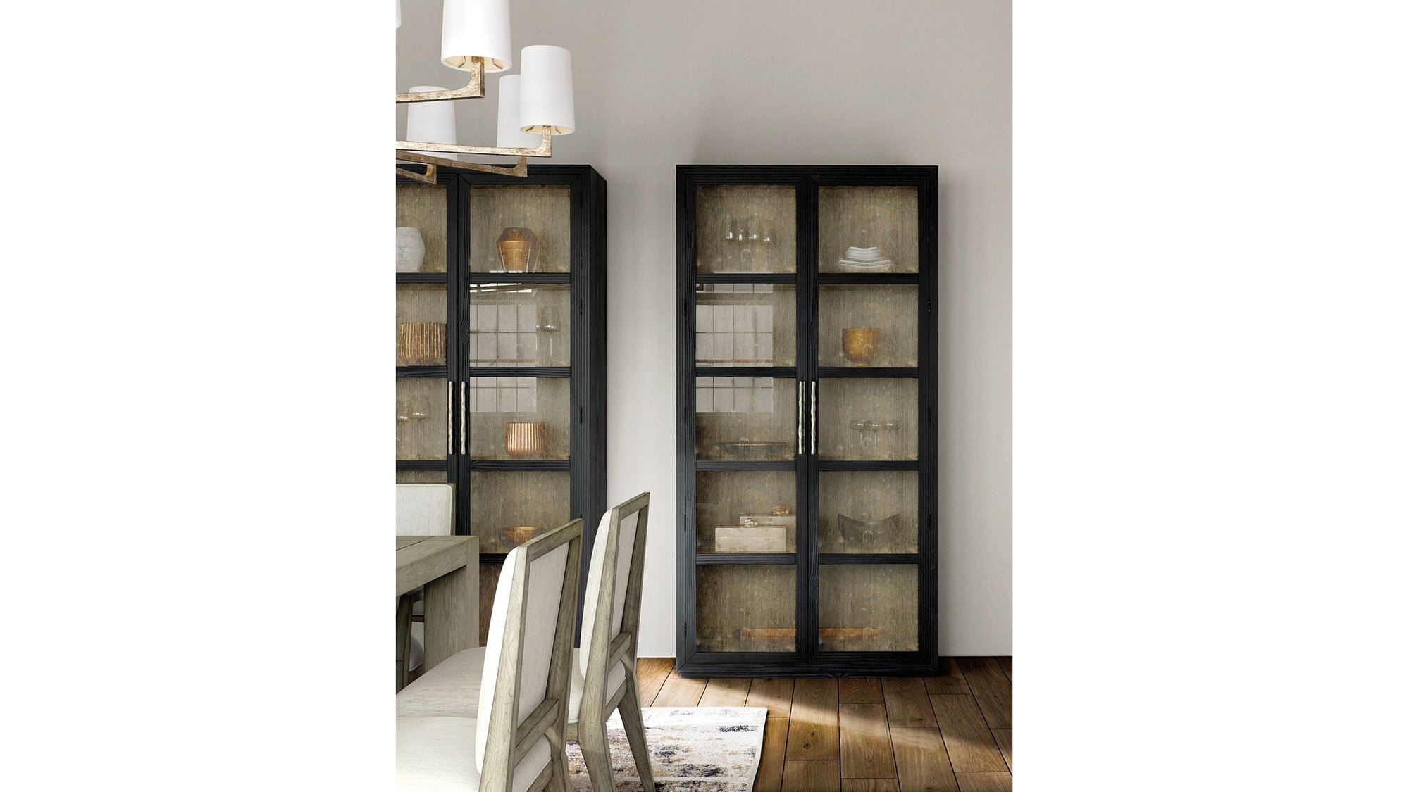 Linville Falls - Shou Sugi Ban Curio Cabinet - Black