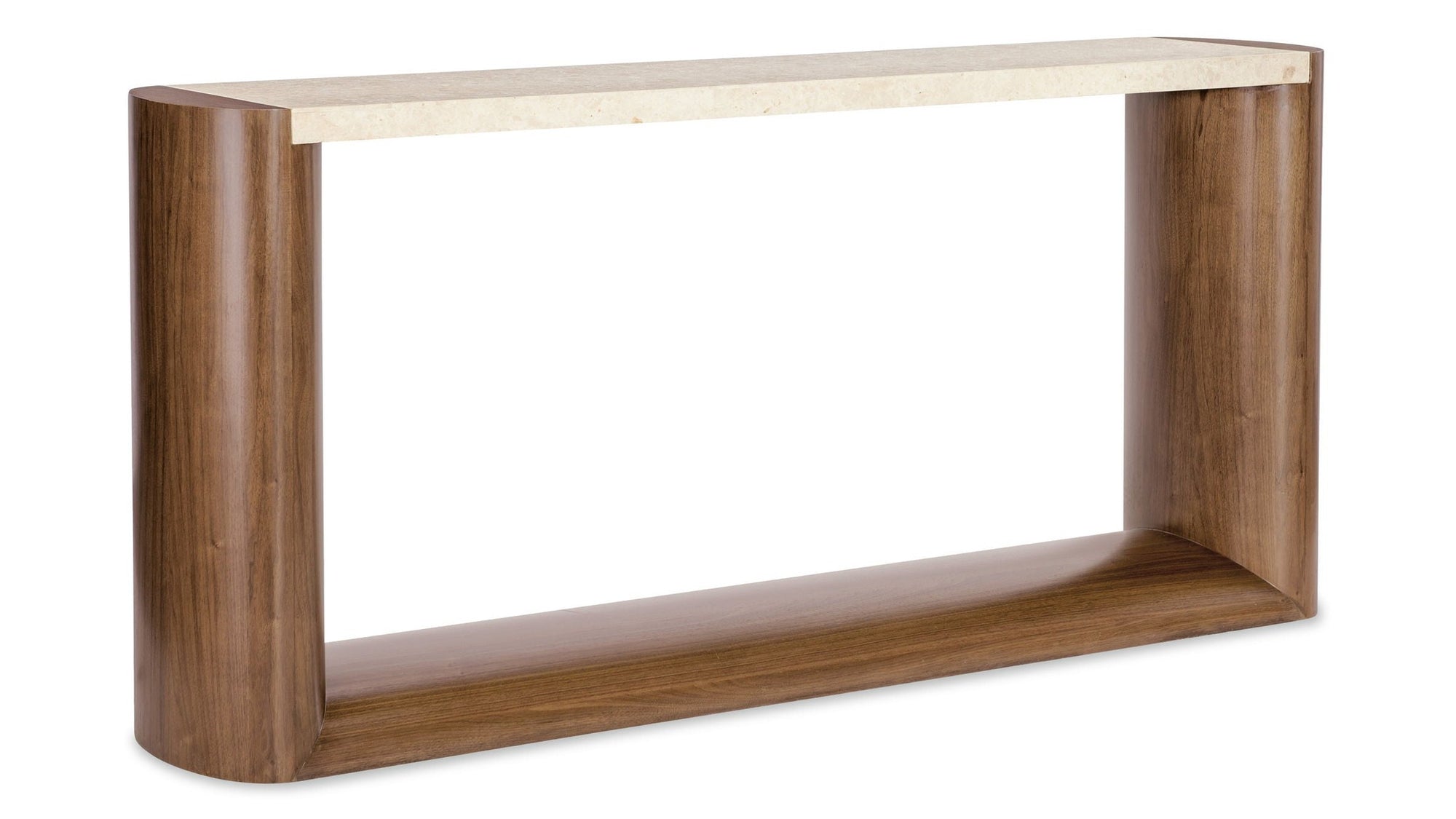 Eleana - Marble Top Console Table - Medium Wood
