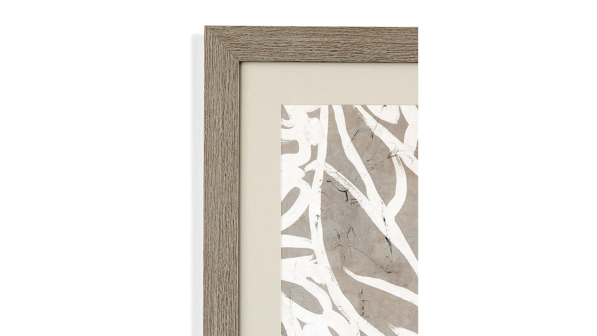 Mudcloth Foliage II Framed Print - Light Brown / Beige