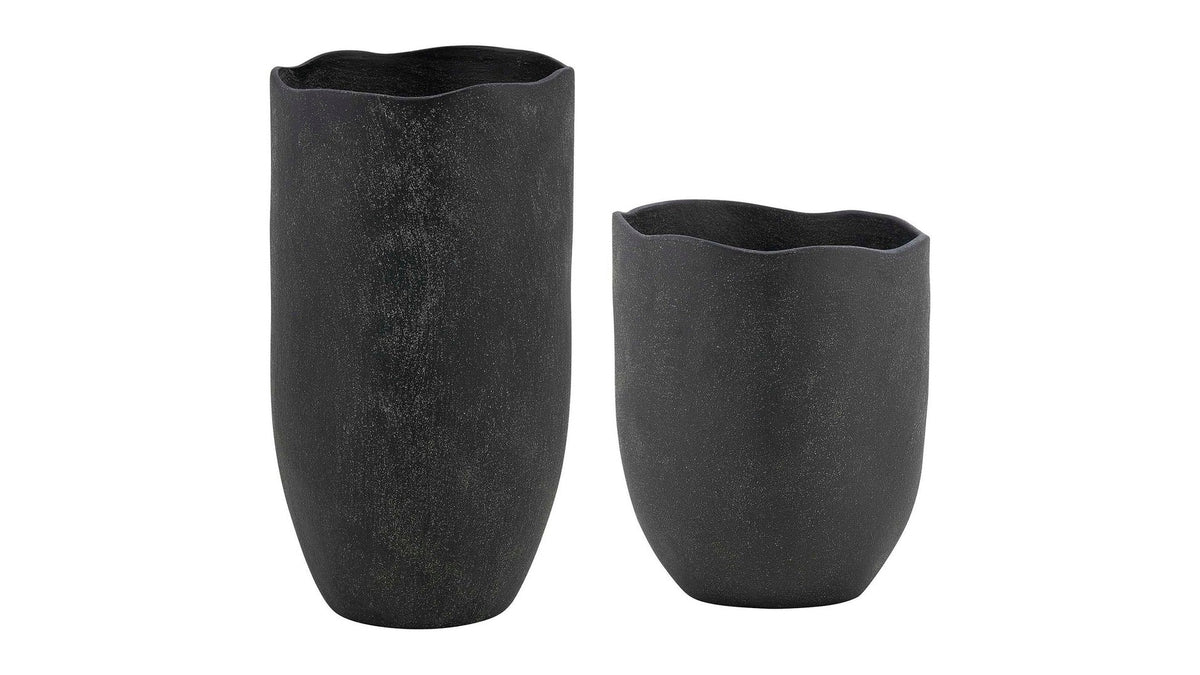 Komorebi - Indoor-Outdoor Vases Set of 2 - Black