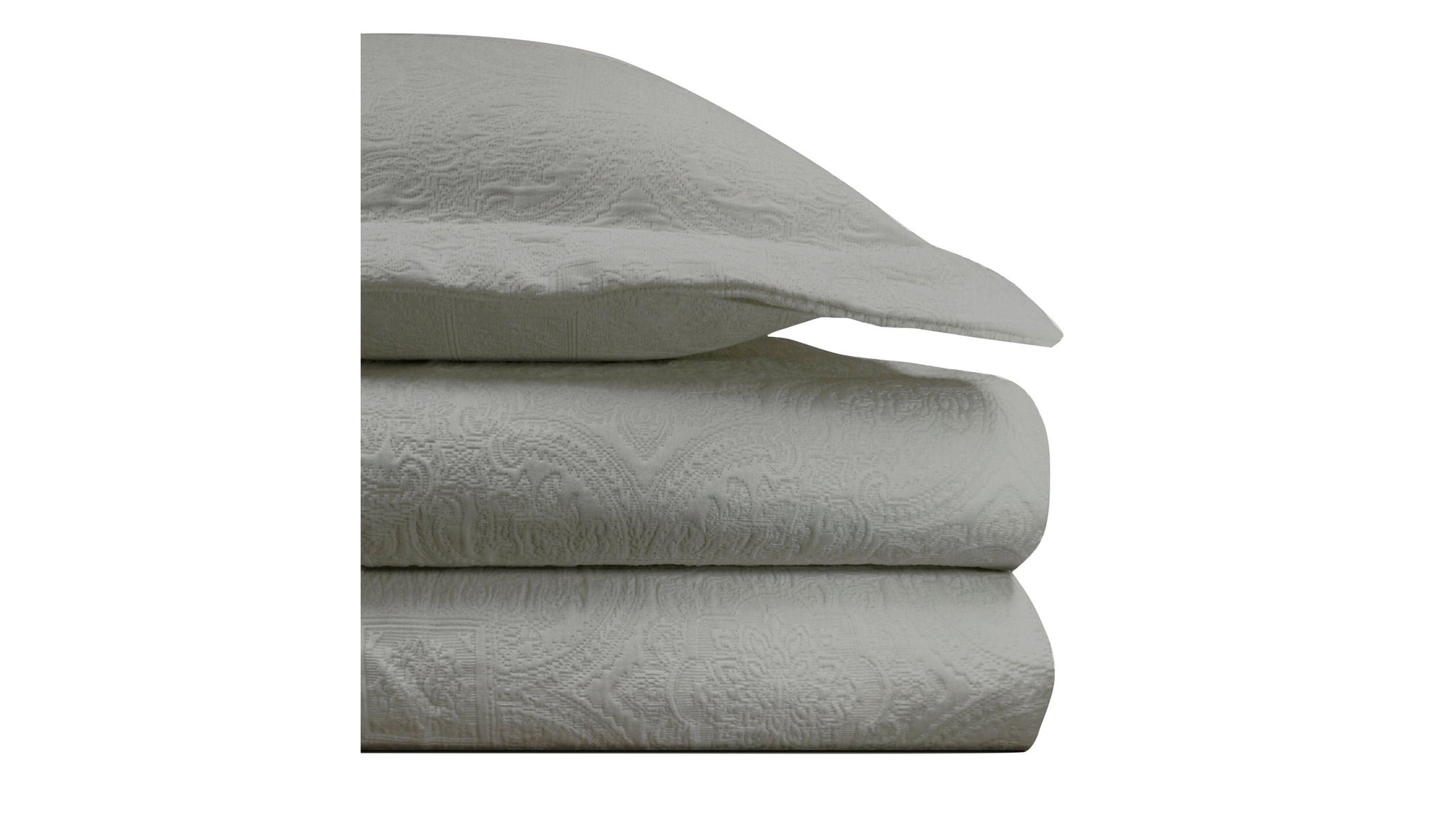 Matelasse - Queen Duvet Cover Set Set of 3 - Gray