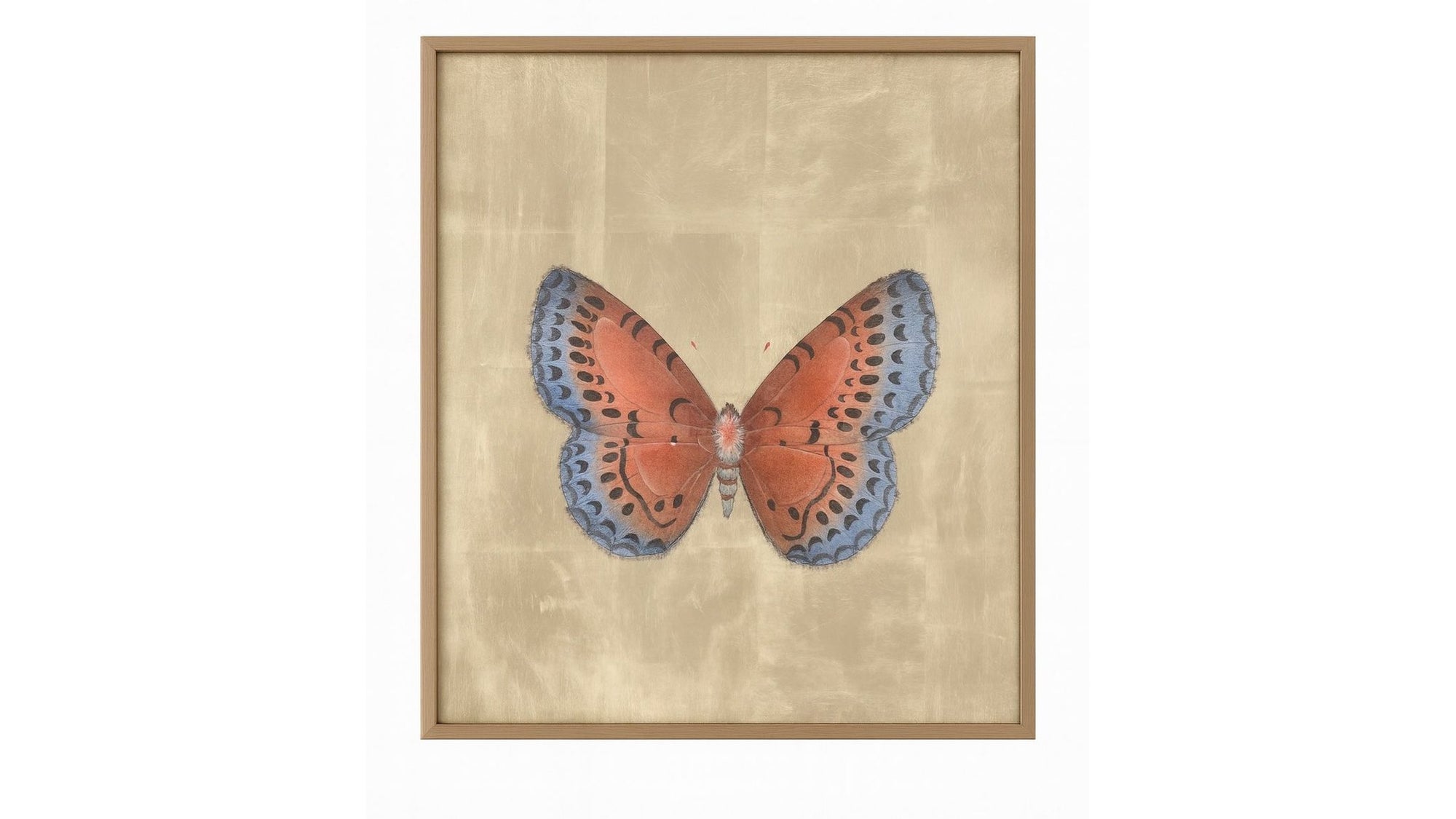 Papilio Luxe Aestas Framed Print - Orange / Blue / Tan
