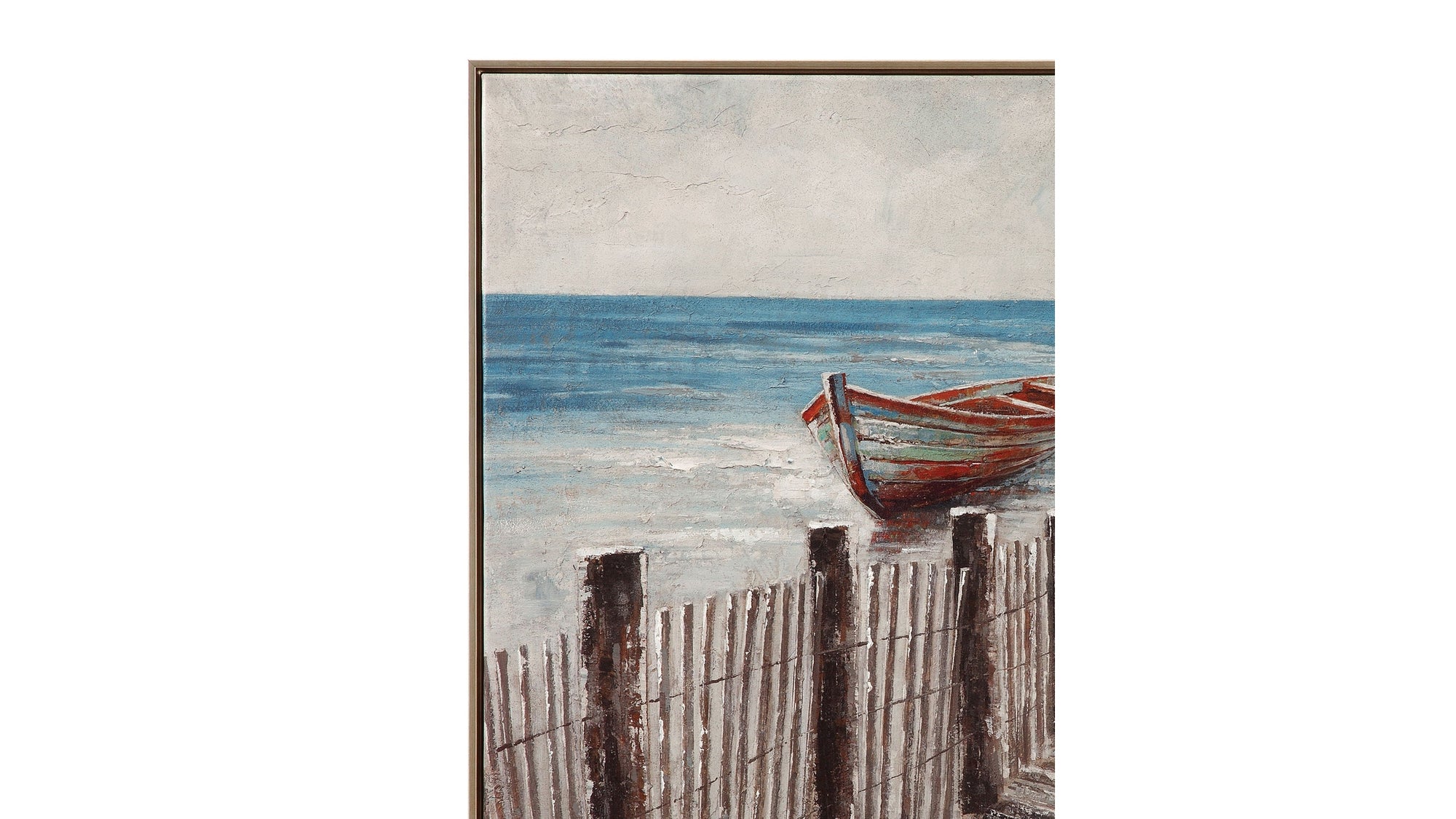 Camden Marsh Framed Canvas - Gray / Blue