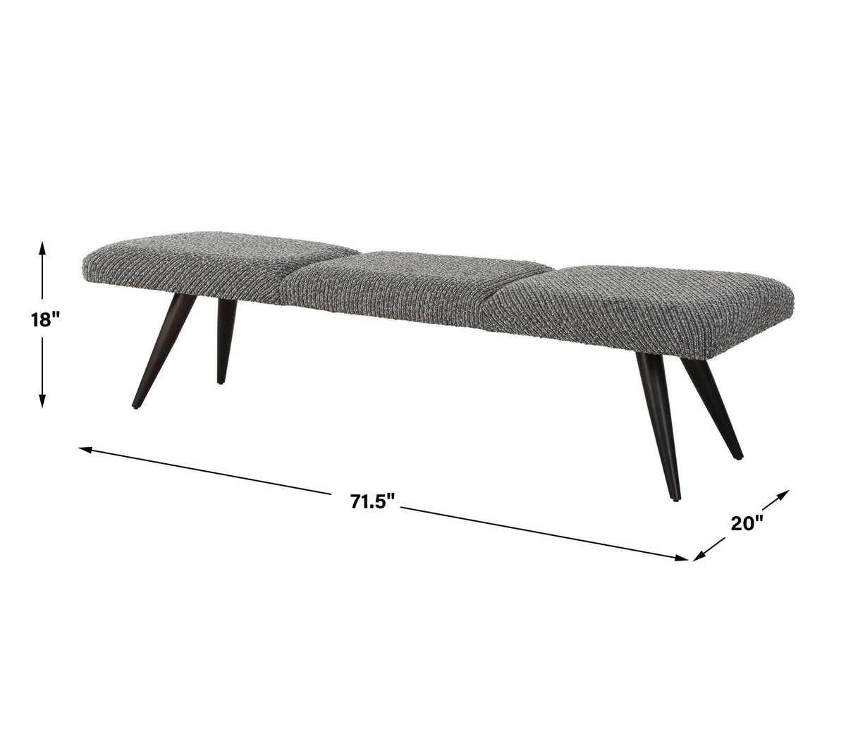 Bowtie - Charcoal Fabric Bench