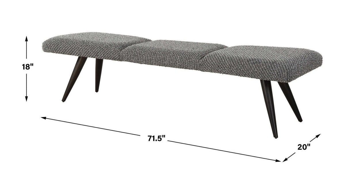 Bowtie - Charcoal Fabric Bench
