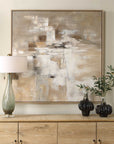 Time To Time - Hand Painted Abstract Art - Black / Brown / Gray / White / Woodtone