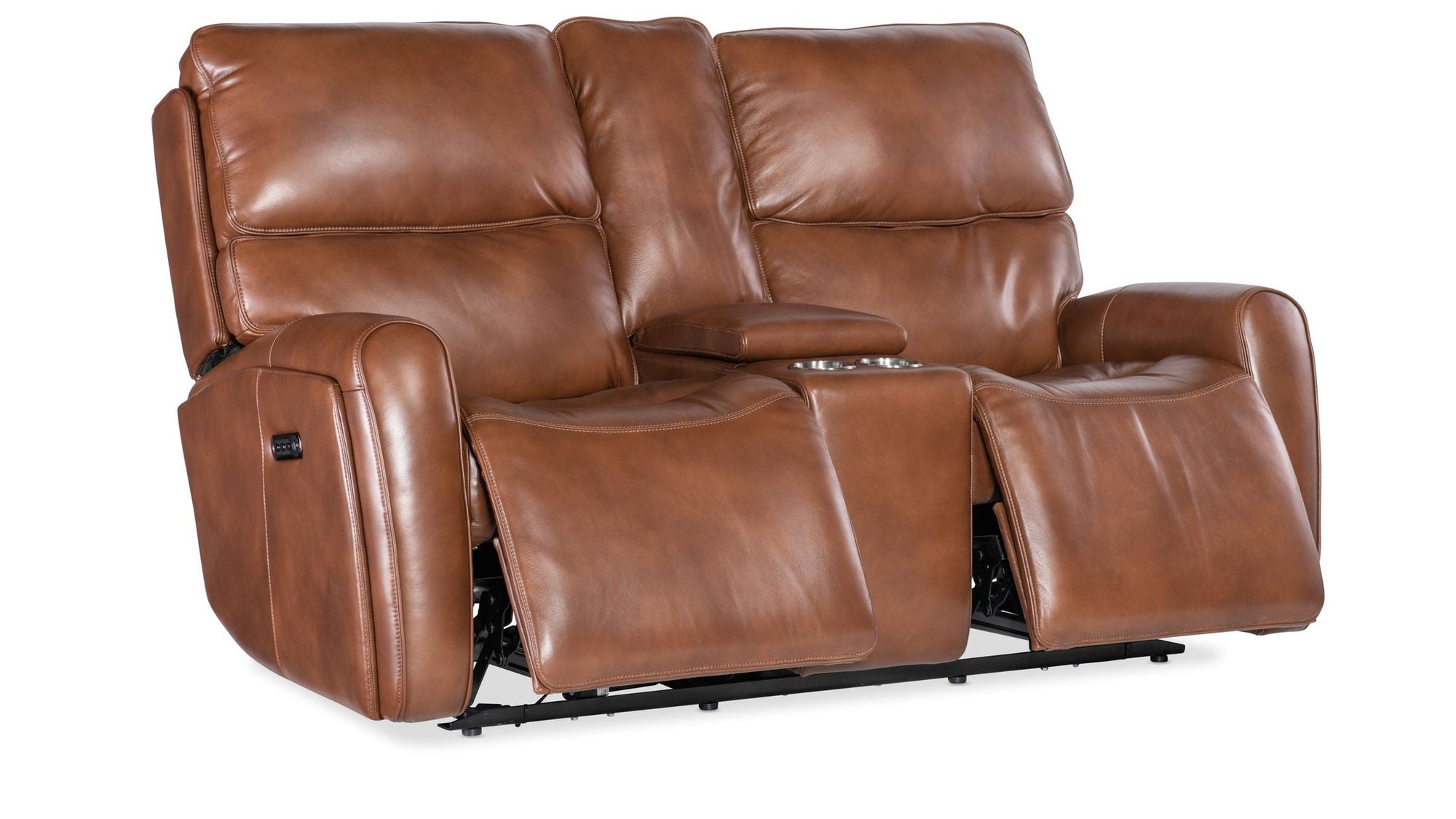 MS - Crosby Zero Gravity Power Console Loveseat With Power Headrest - Brown