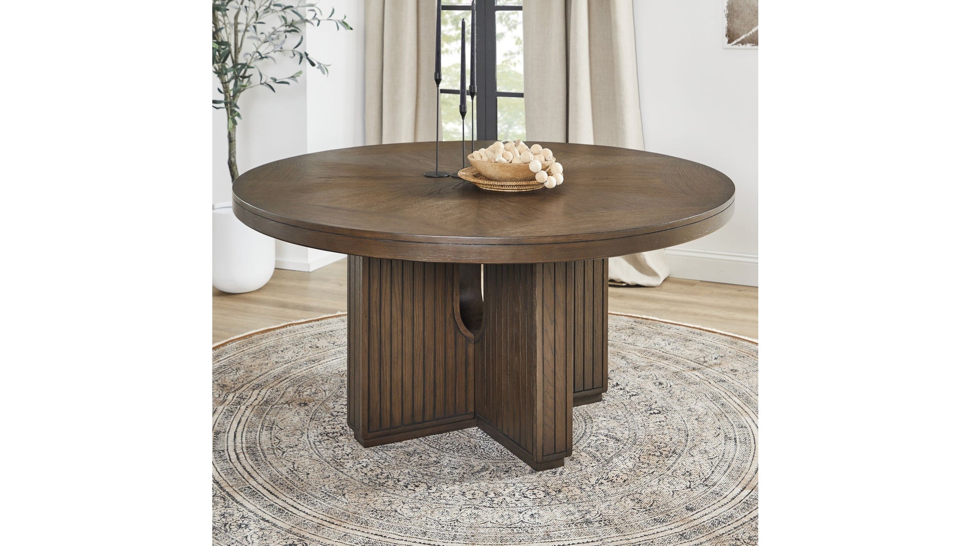 Athens - Round Dining Table - Chocolate Brown