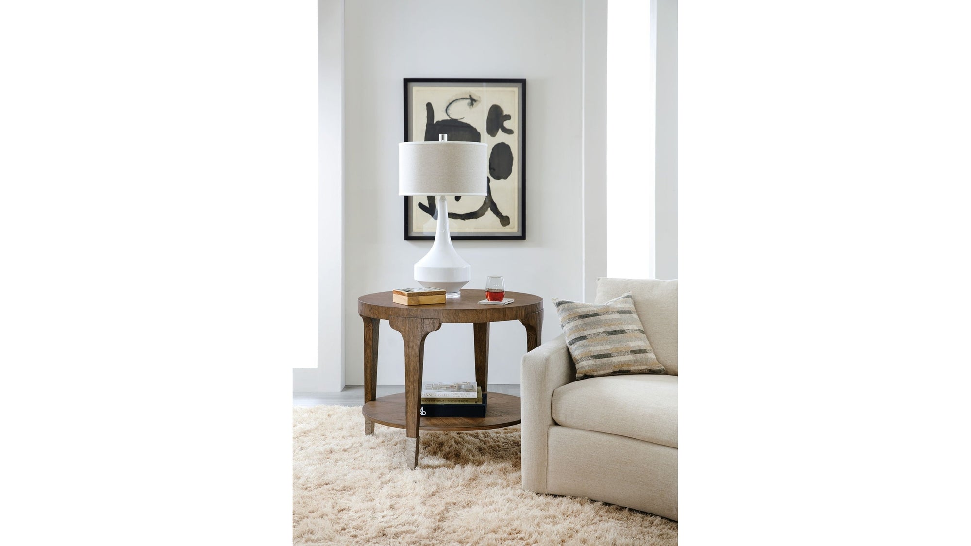 Chapman - Round Side Table - Medium Brown