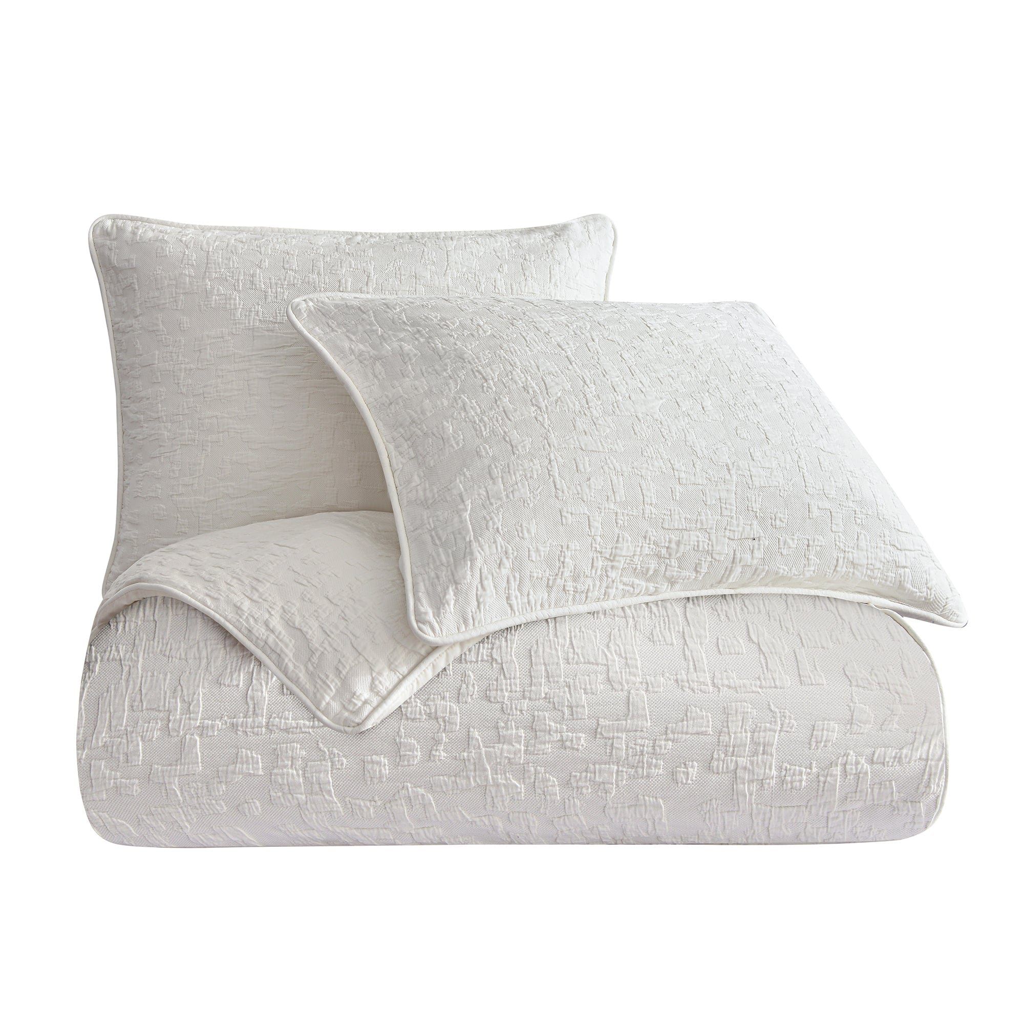 Porto Matelasse - King Comforter Set (Set of 3) - Vintage White