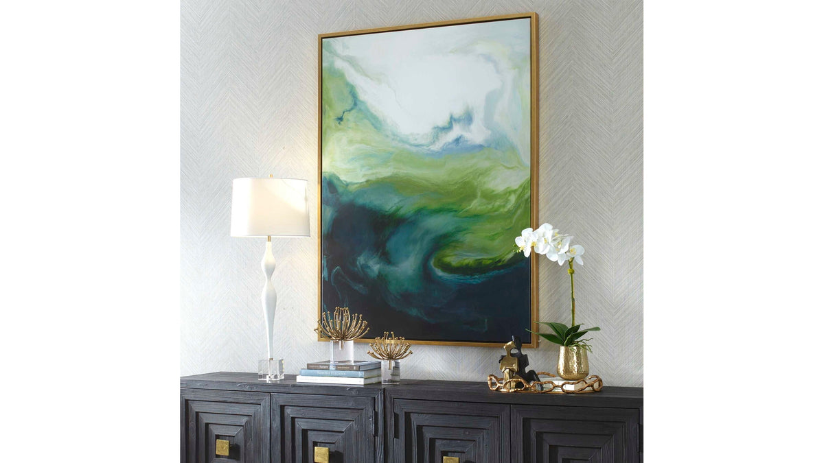 Serene Green - Framed Abstract Art