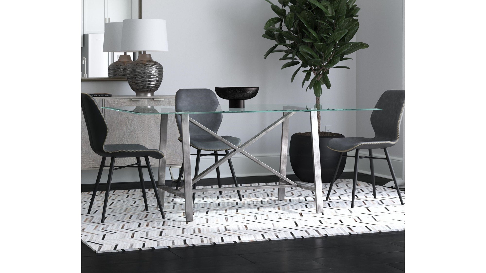 Ross - Rectangle Dining Table - Gray