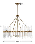Crystal - Stick 8 Light Chandelier - Brass