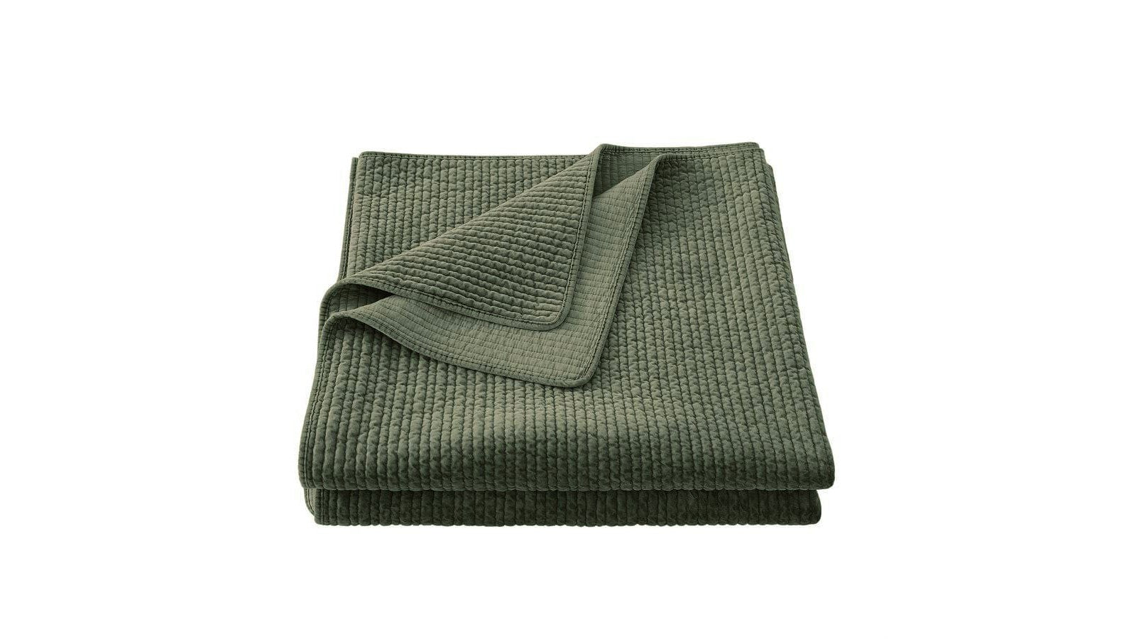 Stonewashed Cotton Velvet - King Quilt - Fern Green