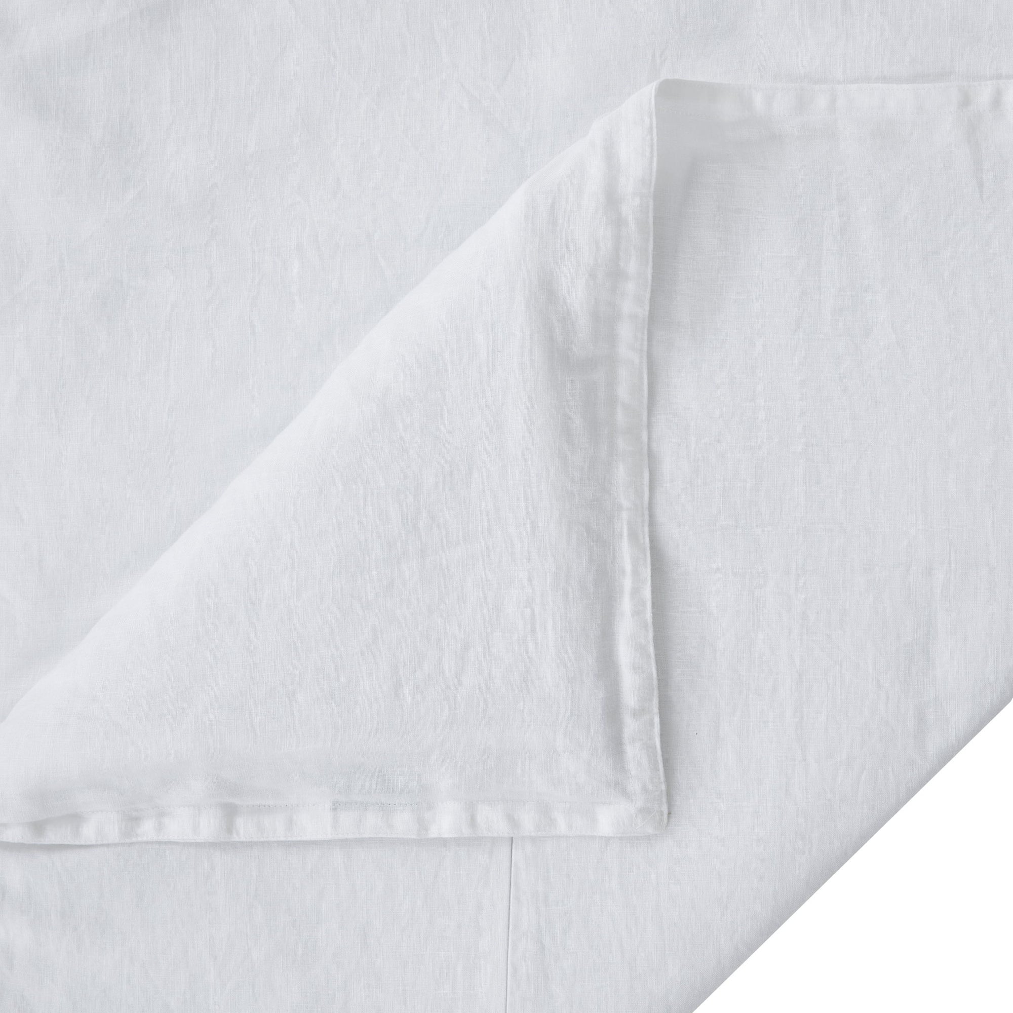100% French Flax Linen - King Duvet Cover Set (Set of 3) - White