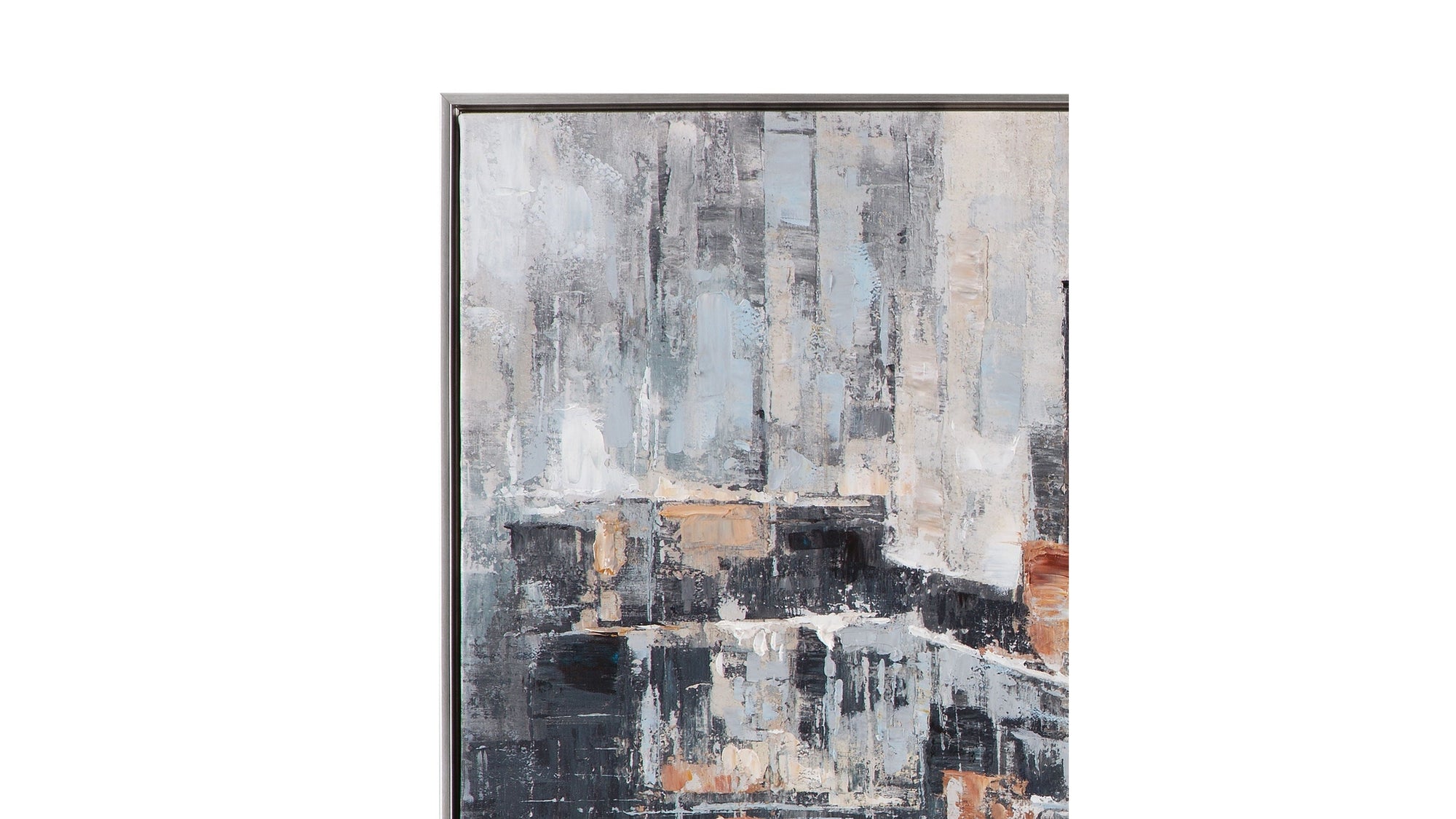 City Scape Framed Canvas - Dark Gray / Gray